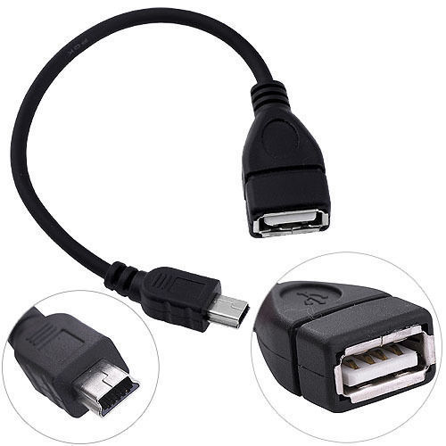 Car MP3 Mini USB Male To USB Female Port Adapter AUX Jack Audio Input Cord Cable
