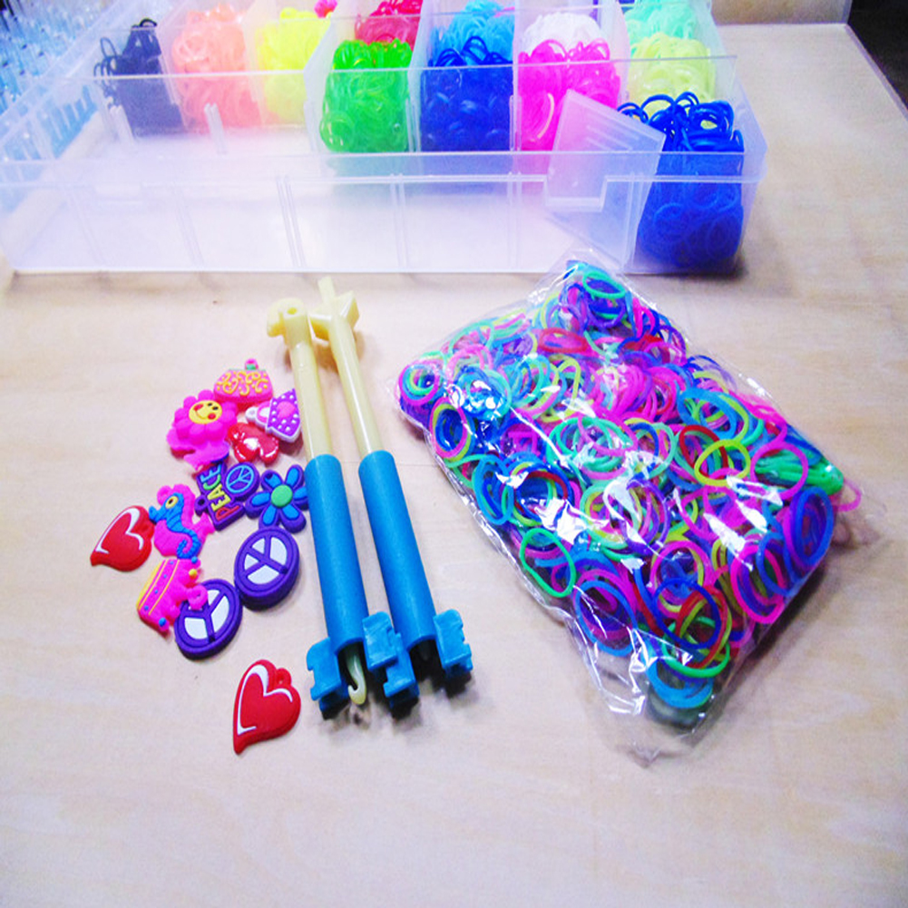 4400Pcs Rubber Band Bracelet Refill Kit Rainbow Loom Bands Colorful+DIY