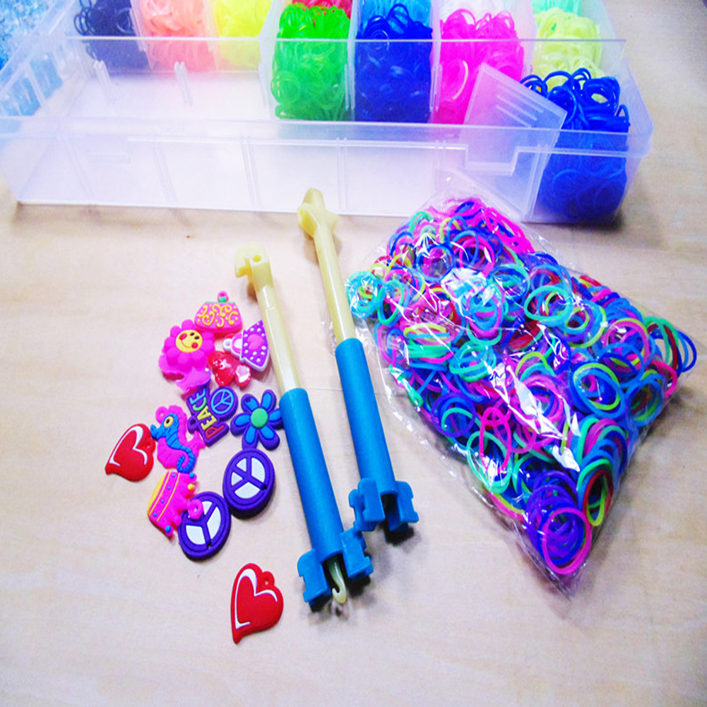 4400Pcs Rubber Band Bracelet Refill Kit Rainbow Loom Bands Colorful+DIY