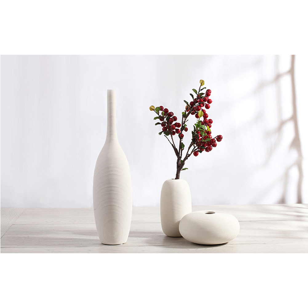 Simple Modern Porcelain Decorative Vase White Ceramic Flower Art Vase Home Decor | eBay