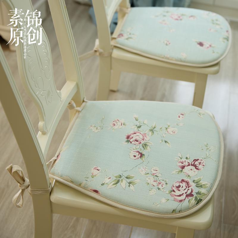 French Country Cottage Shabby Chic Floral Green Chair Seat Pad/Mat cushion