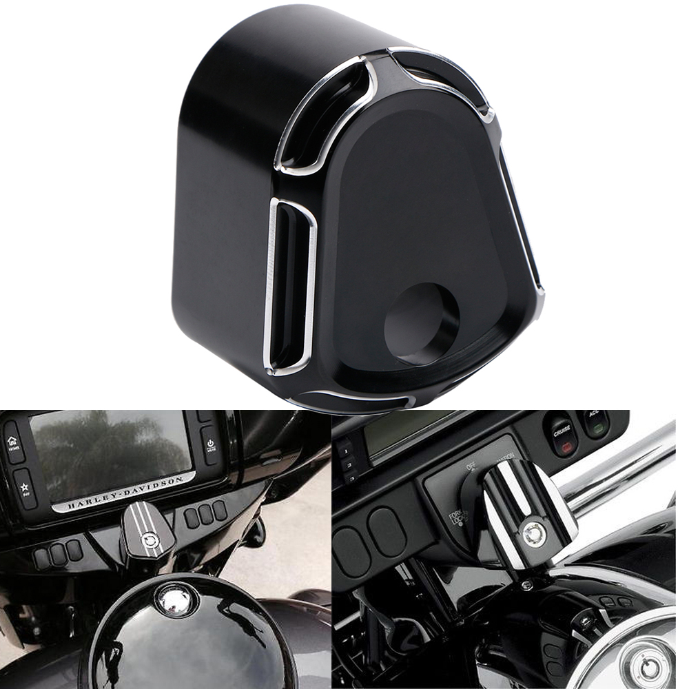 Deep Cut Ignition Switch Cover Black For Harley Street Glide 20072013