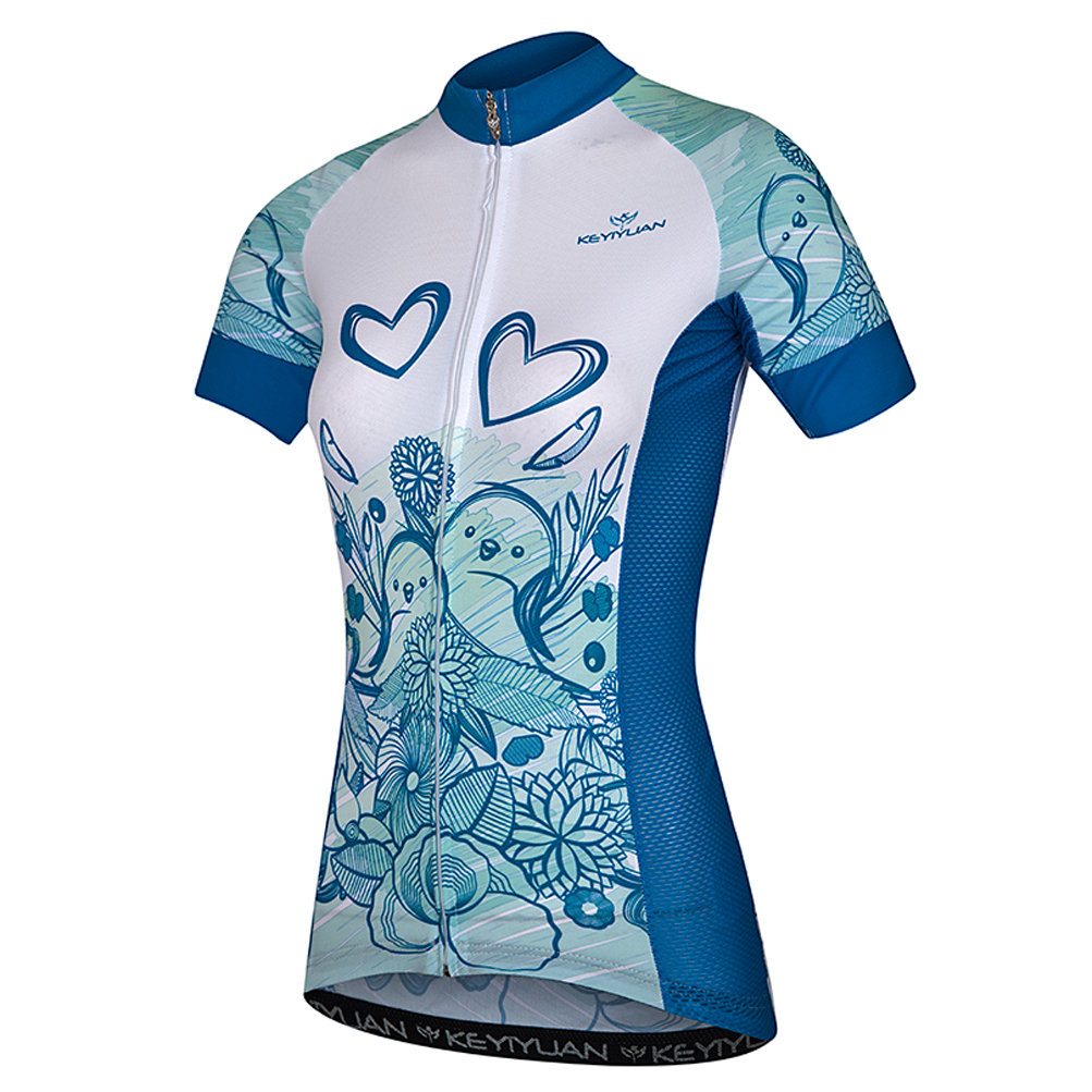 Blue Women's MTB Bike Tops Coolmax Ladies Cycling Jersey Women Bicycle