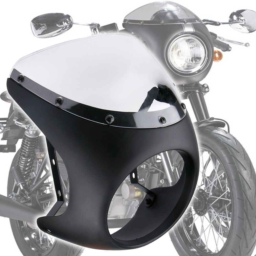 Universal motorcycle 7" Cafe Racer Headlight Fairing & Screen