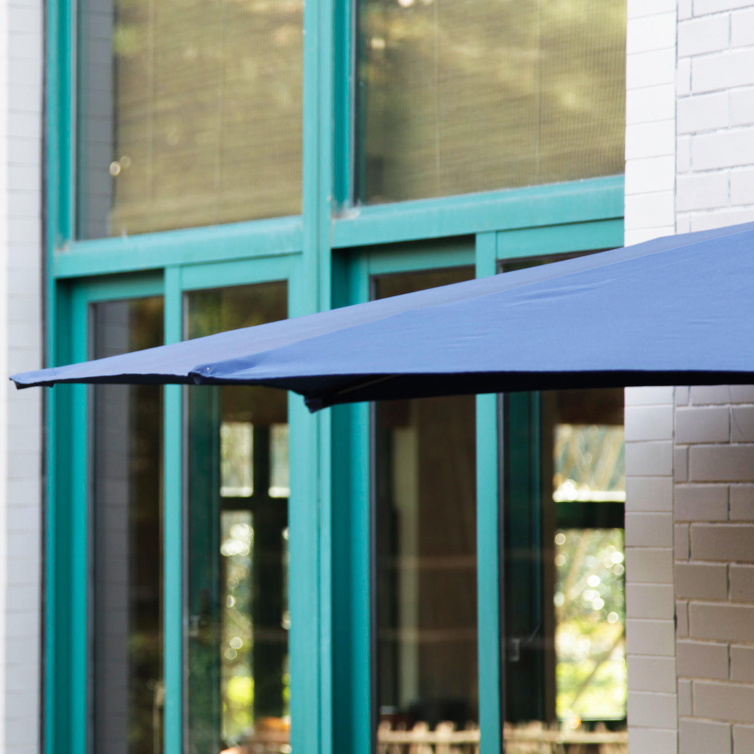 10' Ft Half Round Outdoor Patio Umbrella Wall Corner Yard Crank