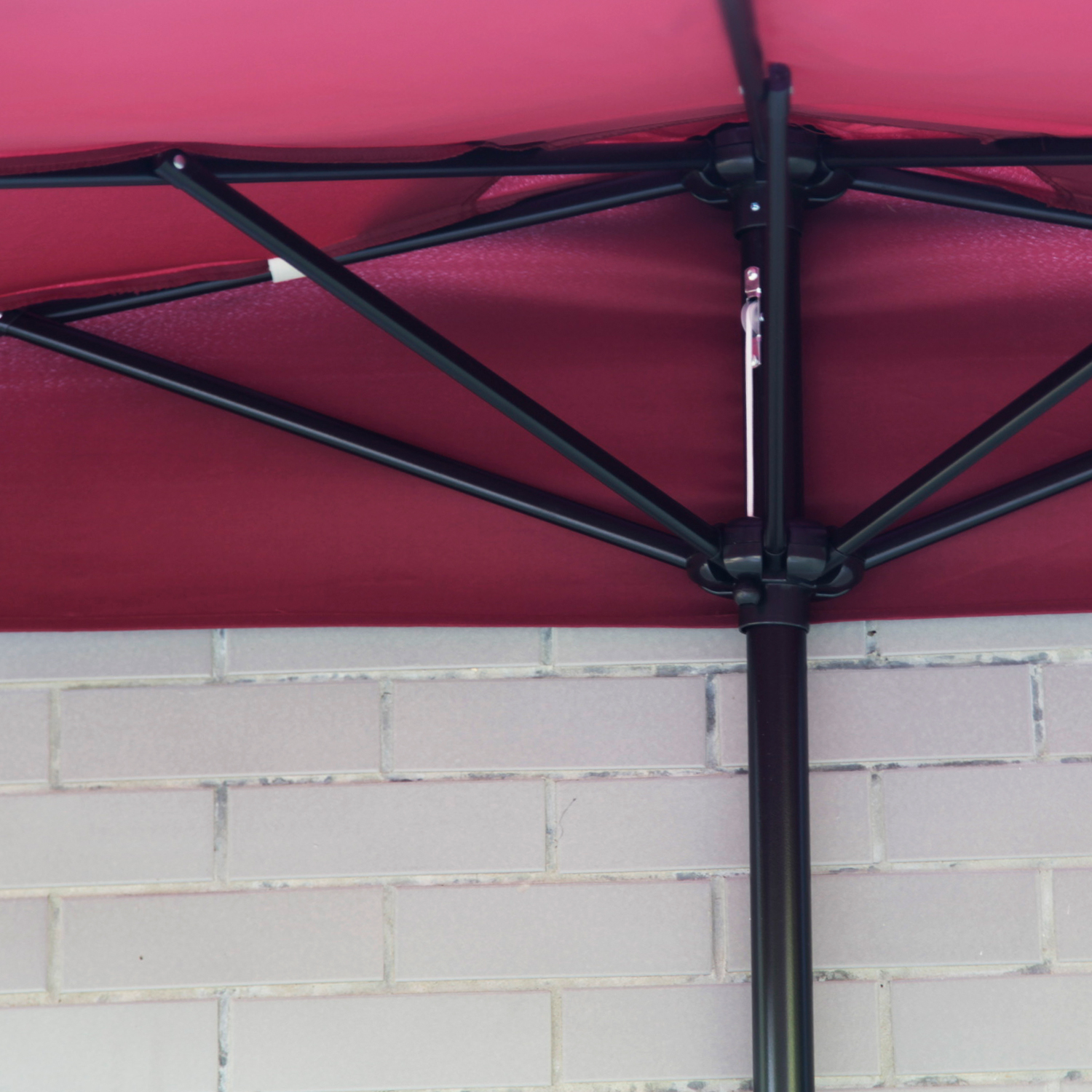 Half Round 5 Ribs 10FT Outdoor Patio Umbrella Wall Corner Umbrella Crank