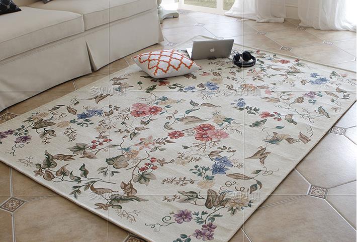 Country Cottage Victorian Traditional Floral Beige Floor Area Rug