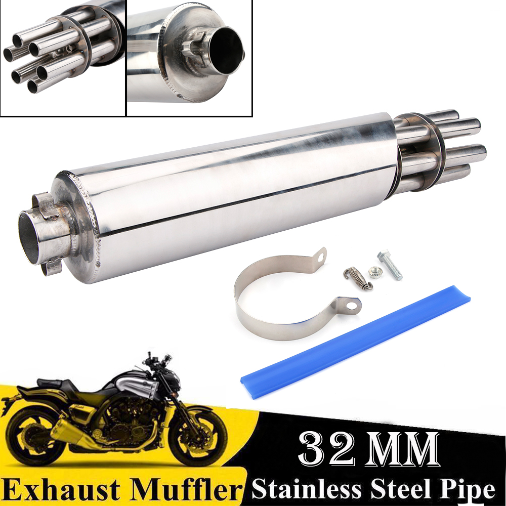 32mm Universal Rotating Gatling Gun Exhaust Muffler Vent Pipe Color Motorcycle eBay