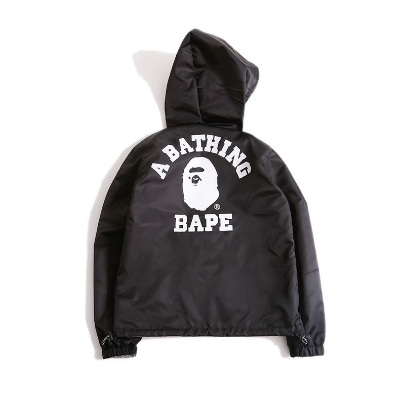 bape windbreaker black