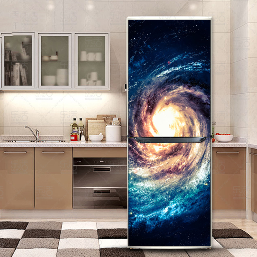yazi Fridge Refrigerator Door Sticker Cover PVC Wall Decorative Murals