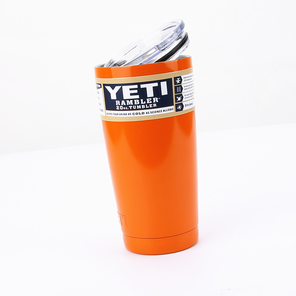 NEW Orange YETI 20oz Stainless Rambler Tumbler insulated cups eBay