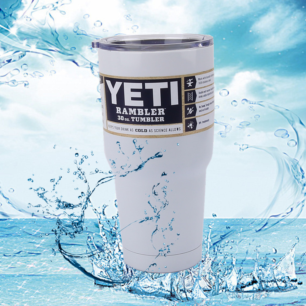 White Yeti Rambler Vacuum Insulated Tumbler Yeti Cups Insulated Stainle