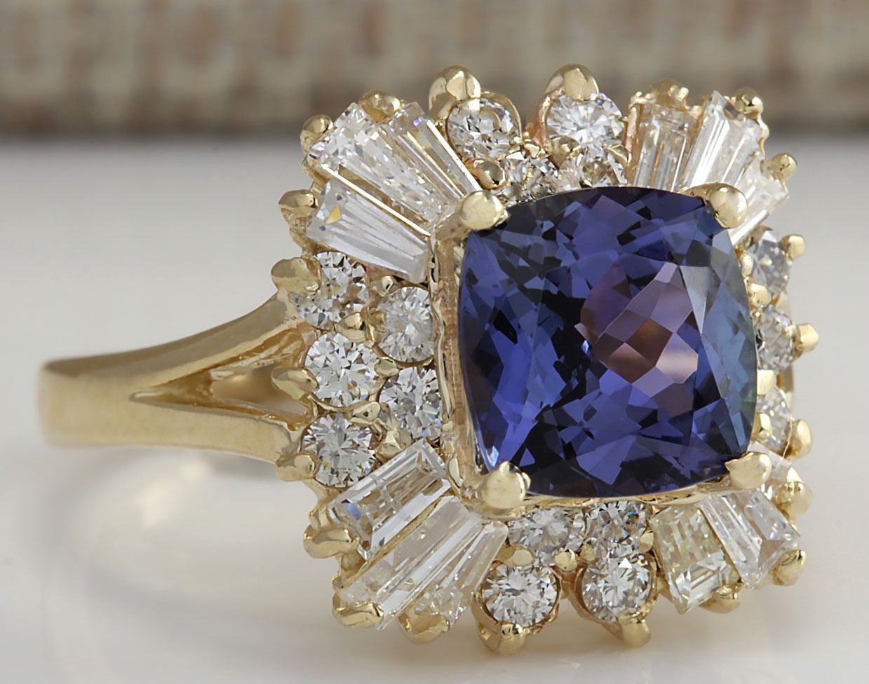 Fashion Jewelry 14K Yellow Gold Plated Sapphire Wedding