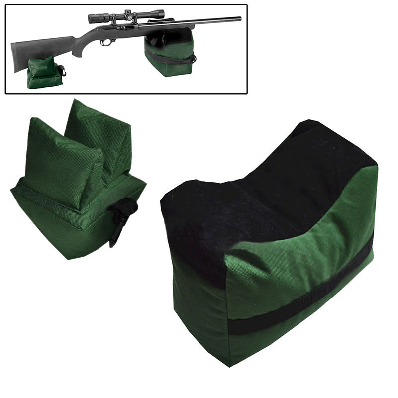 Tactical Rifle Gun Bench Rest Sand Bag Set Range Gear Front & Rear Bag