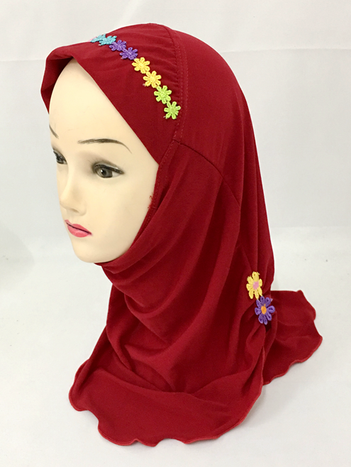 Ramadan Muslim Kids Girls Hijab Amira Head Scarf Islamic Wrap Caps