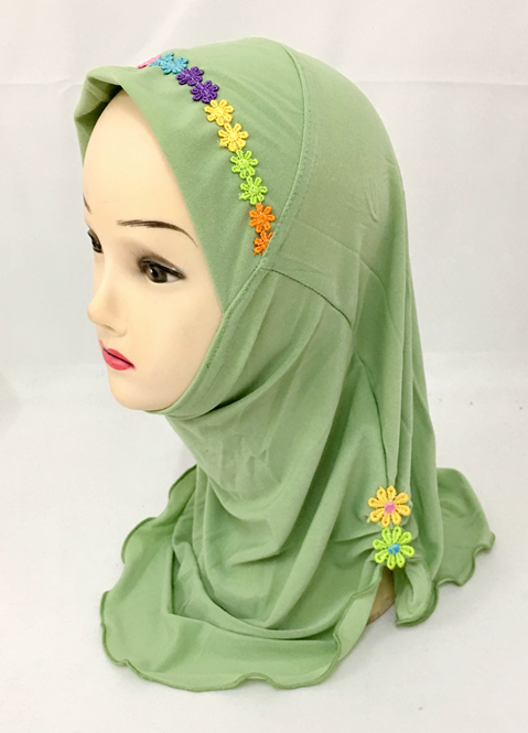 Ramadan Muslim Kids Girls Hijab Amira Head Scarf Islamic Wrap Caps