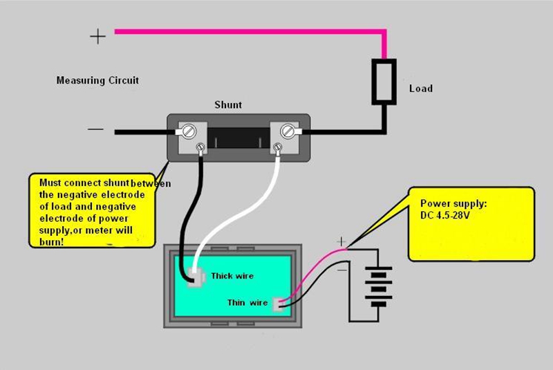 details about digital dc 50a ammeter amp panel current meter blue led 75mv shunt resistor voltmeter wiring instructions me10