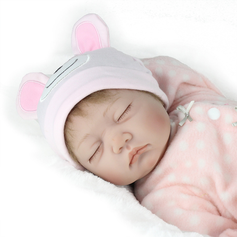 22" Full Body Silicone Reborn Sleeping Doll Soft Cute Lifelike Newborn