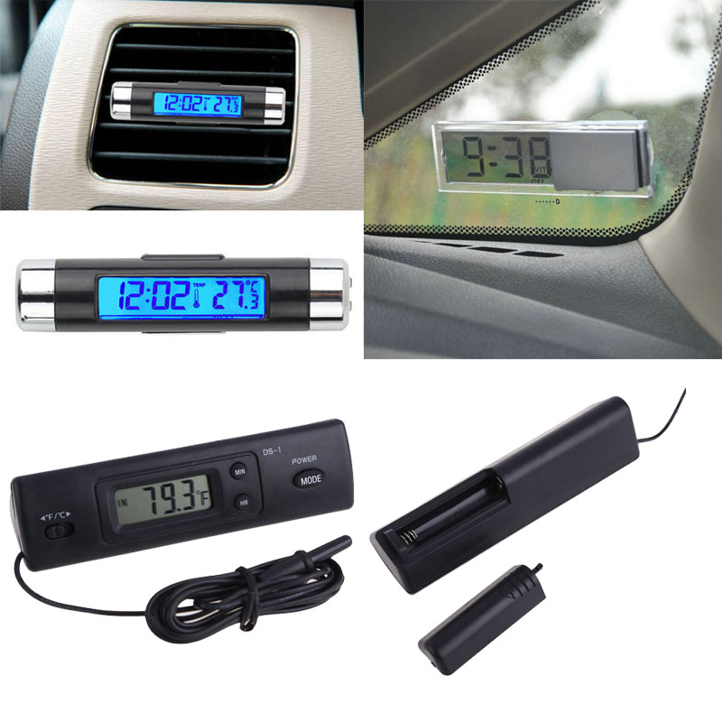 New Digital LED Auto Car InOutdoor Thermometer W/Sensor Temperature