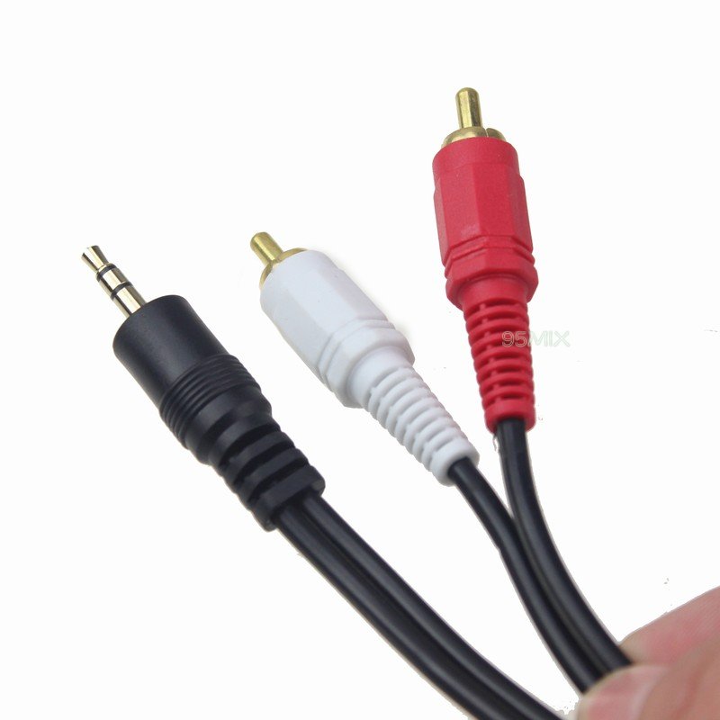 5FT Stereo Mini Plug Jack to 2RCA Male Phone Audio Cable Adapter Cord