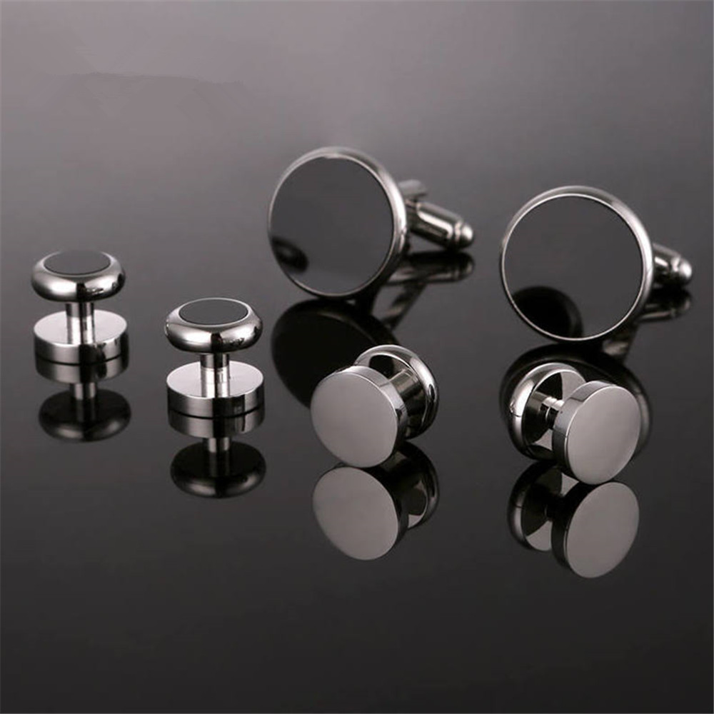 Mens Cufflinks and Studs Set Tuxedo Shirts Business Wedding 6 Button ...