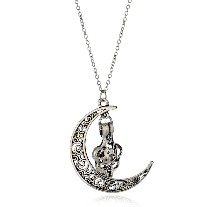 Charm Chain Necklace Moon Pendant Women Pearl Simple Statement Love Wish Jewelry eBay