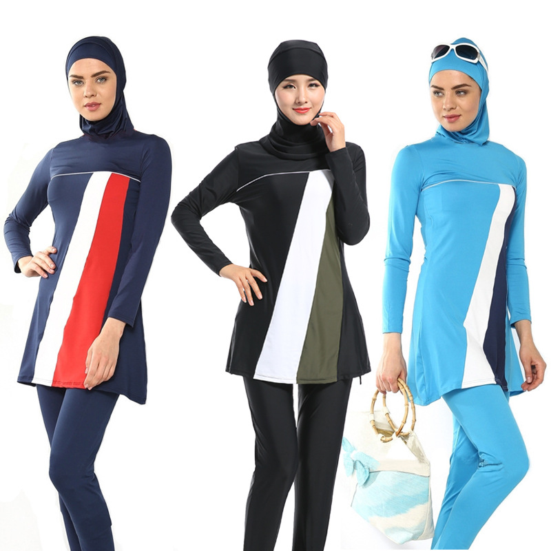 Women Modest Swimsuit Muslim Islamic Full Cover Swimwear Girl Swimming Beachwear