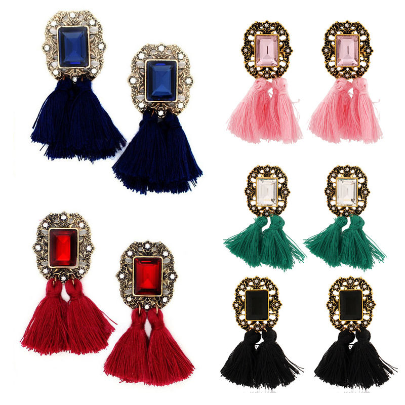 NEW Rhinestone Long Tassel Dangle Earrings for Women Thread Fringe Drop Earrings eBay
