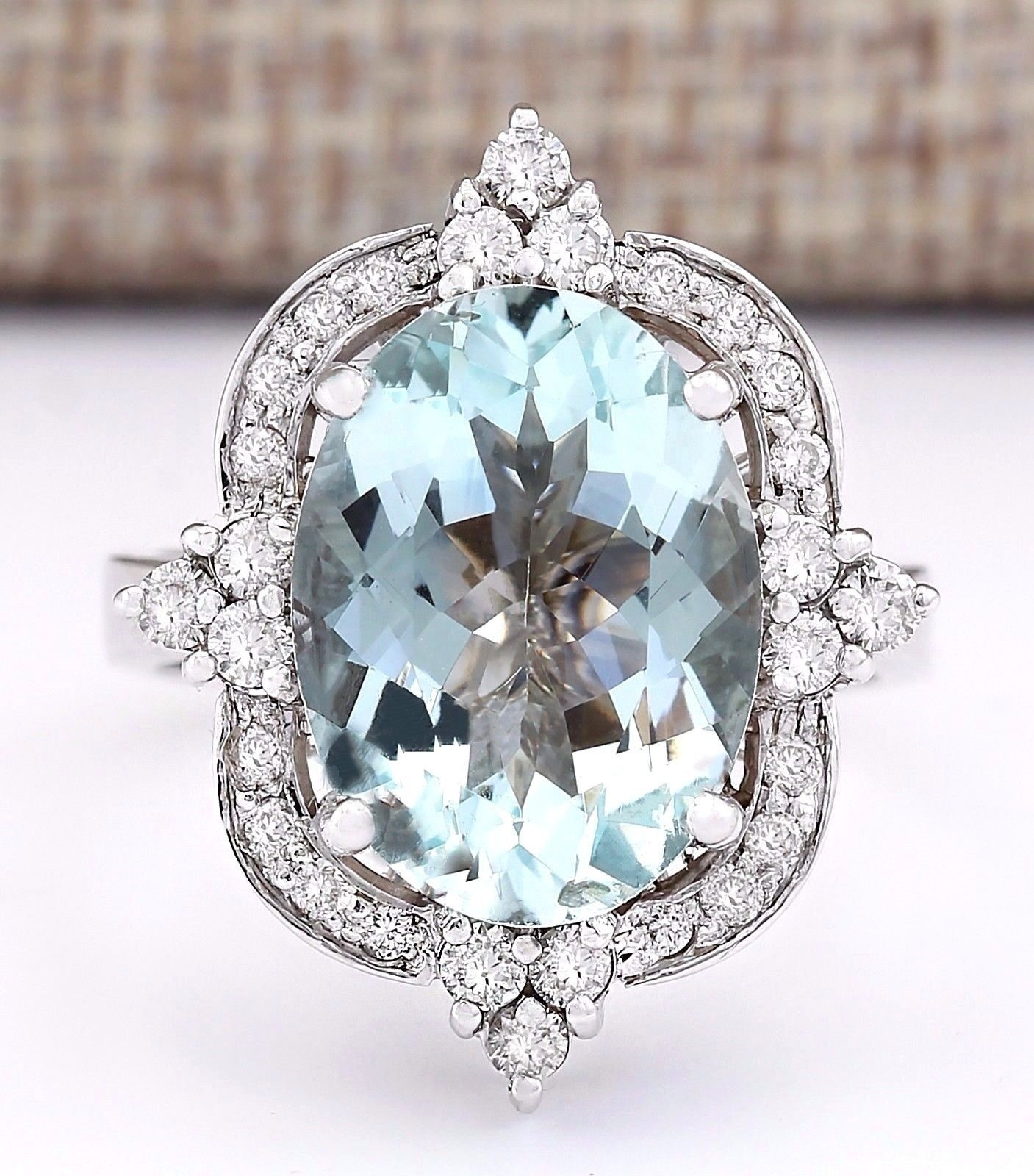 Charming Jewelry 925 Silver Aquamarine Ruby Gem Ring Women