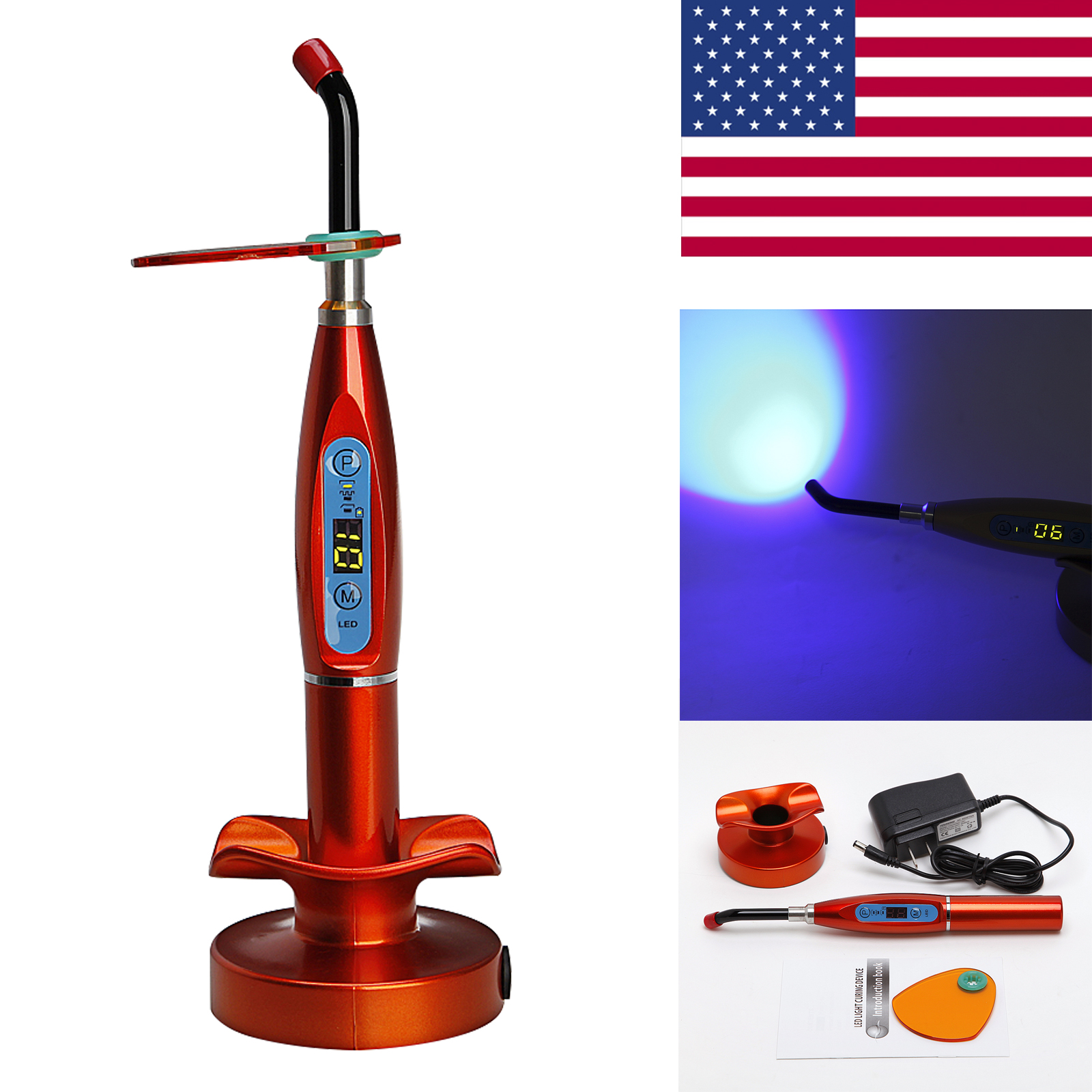USA FREE Dental Wireless Cordless LED Cure Curing Light Lamp 1400mw eBay