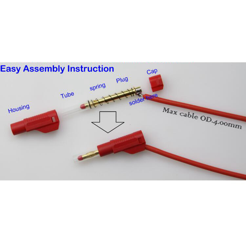 10pcs Ni Plated Retractable 4mm Stackable Banana Plug Soldering Type