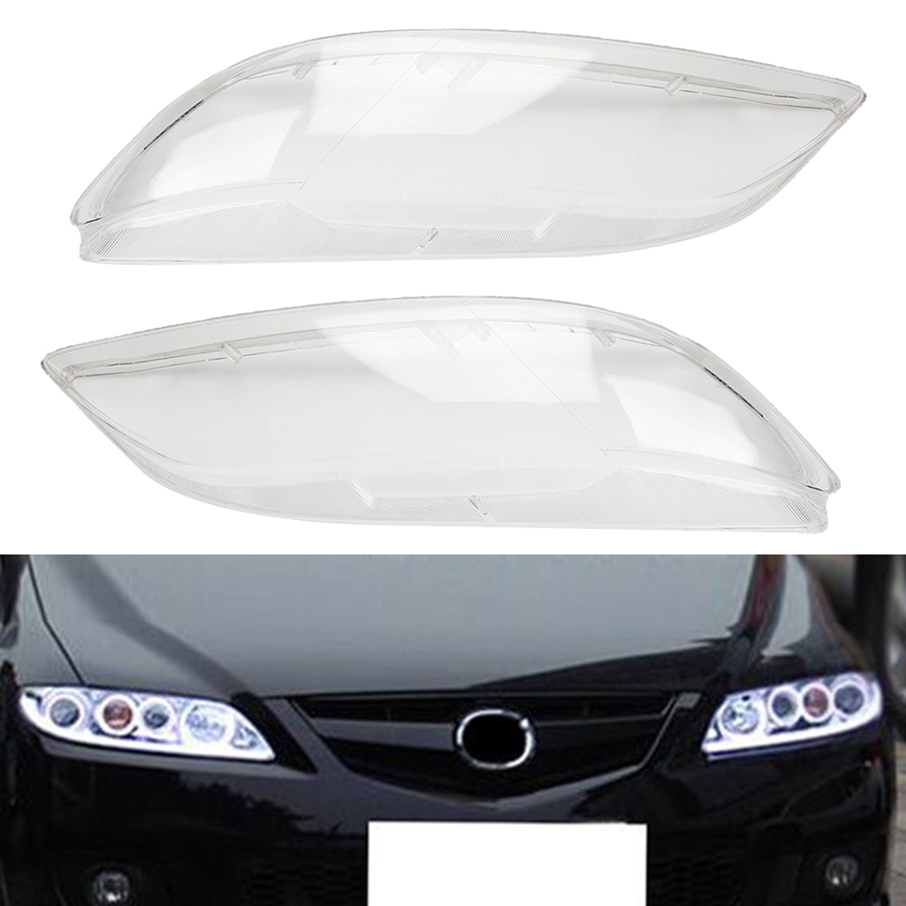 Pair Replacement Headlight Headlamp Clear Lens Cover Shell For Mazda 6
