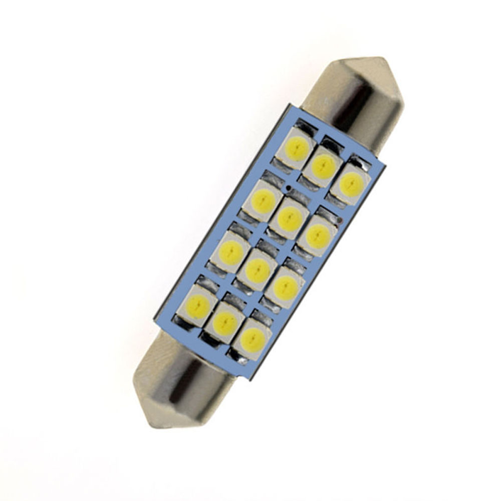 2pcs Car Dome 12 3528-SMD LED Bulb Light Interior Festoon Lamp White Great 42mm