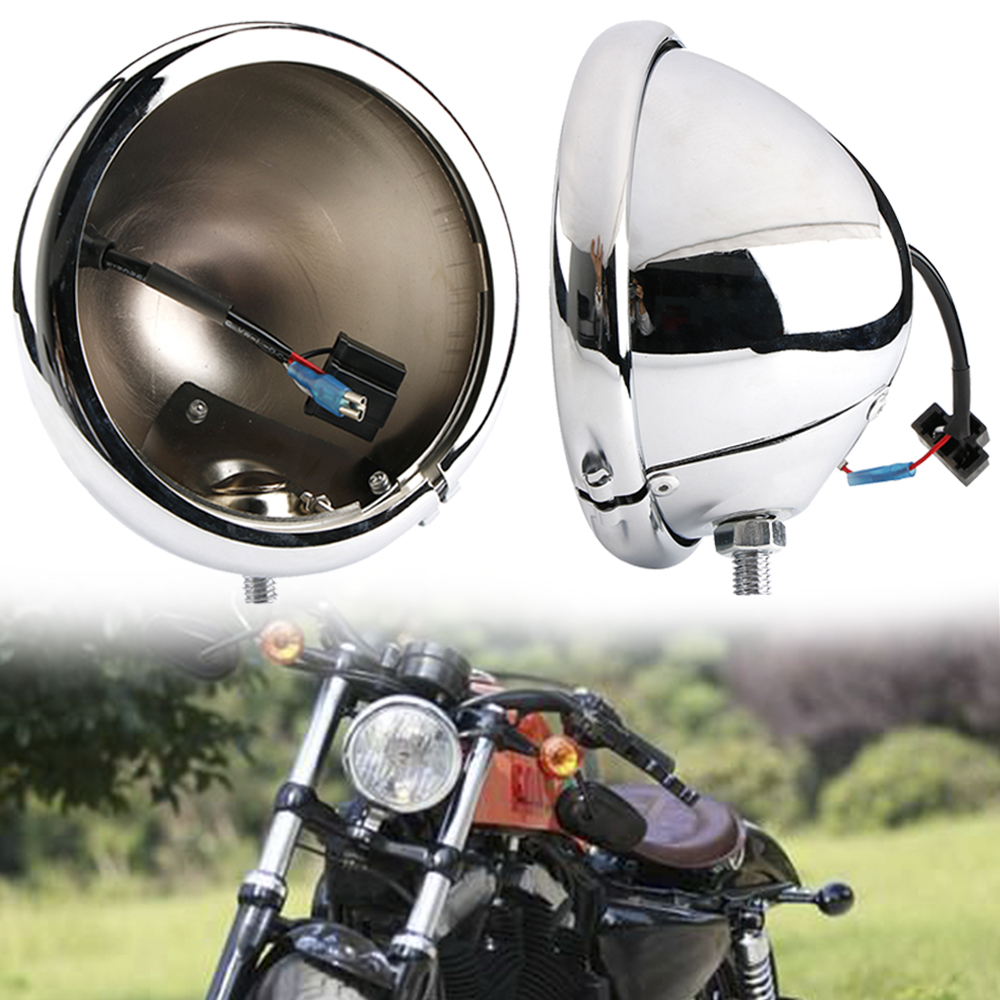 Chrome 5 3/4" 5.75 Inch LED Daymaker Headlight Housing DRL For Harley