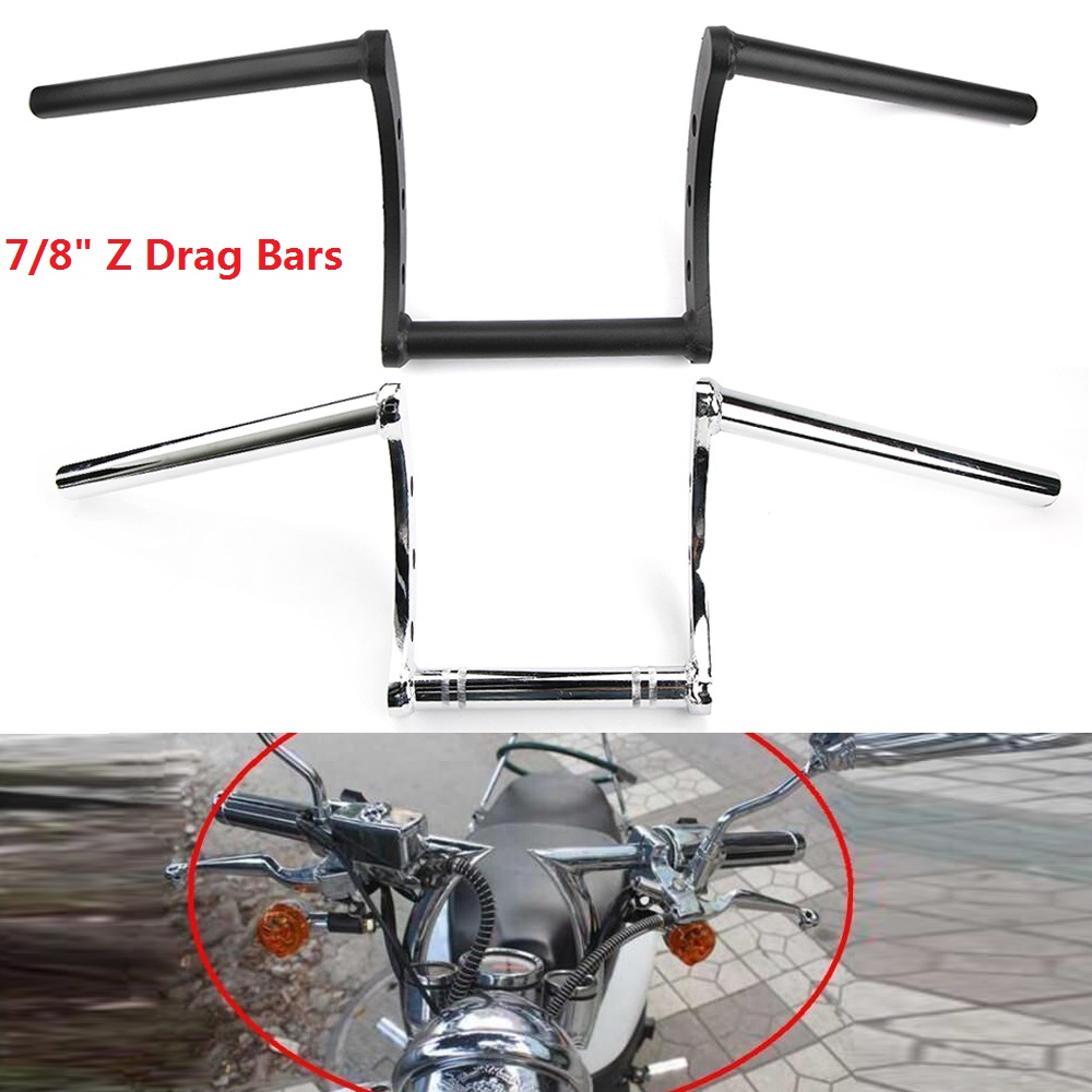 Motorcycle 7/8'' Pullback Handlebar Z Drag Bar 22mm For Harley Davidson