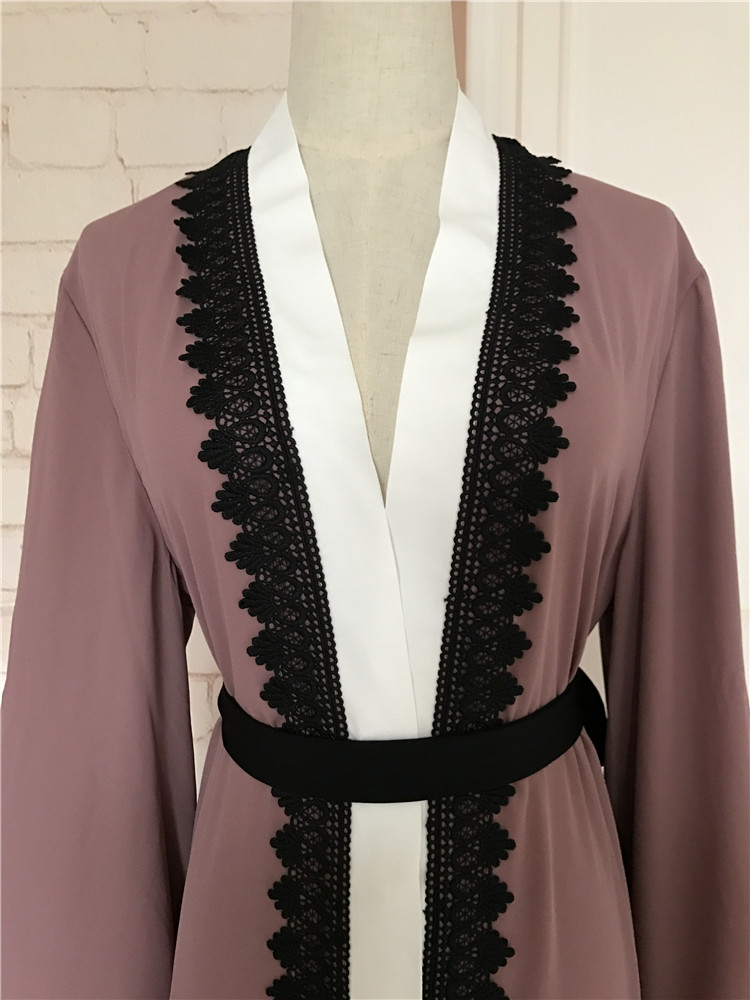 Dubai Abaya Open Kaftan Jilbab Islamic Muslim Cardigan 