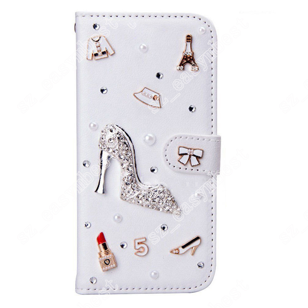 Flip Bling Diamond Rhinestone Leather Wallet Case Girls Cover For