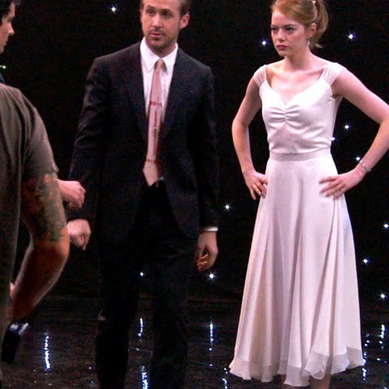 La La Land Emma Stone Mia Costume White Backless Women Chiffon Dresses Newest Ebay
