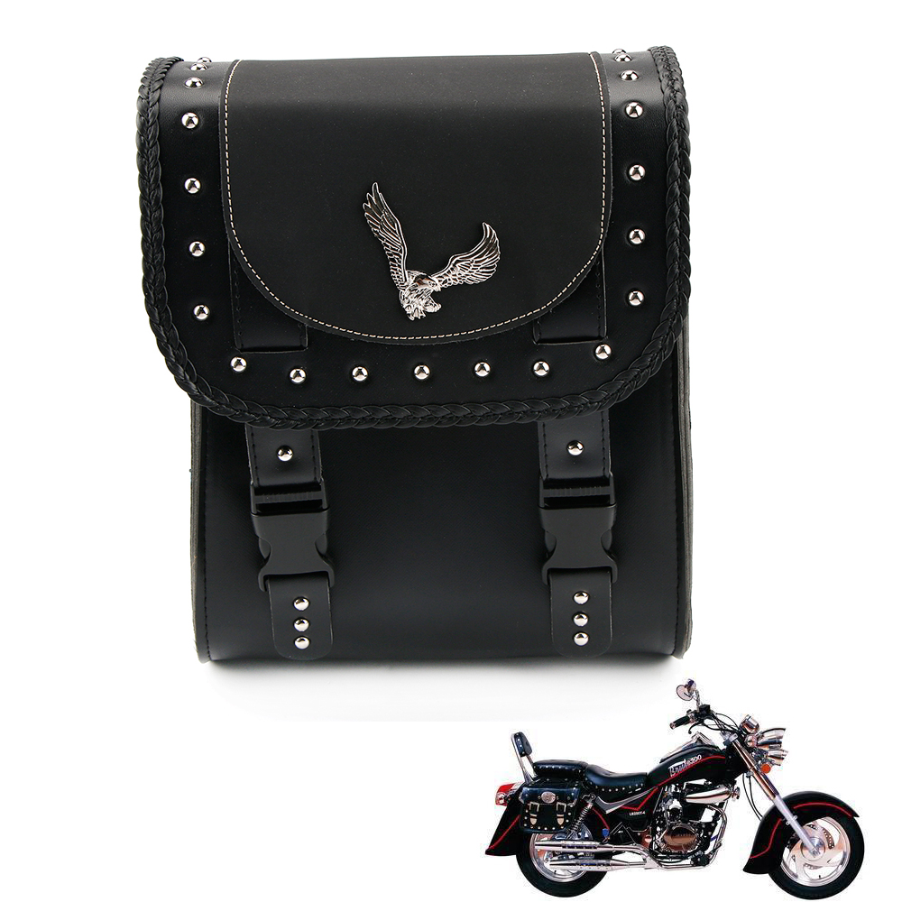 Motorcycle PU Leather Classic Saddle Bags Tool Pouch Storage For Harley
