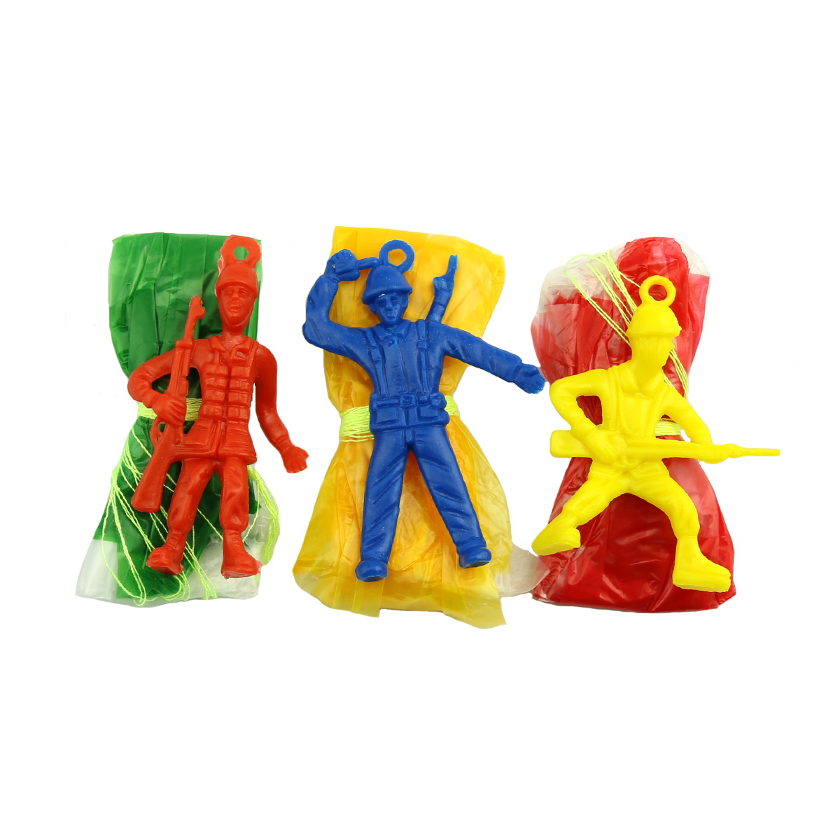 100Pcs 2" Color Paratrooper Men Figures Parachute Soldier Kids Party