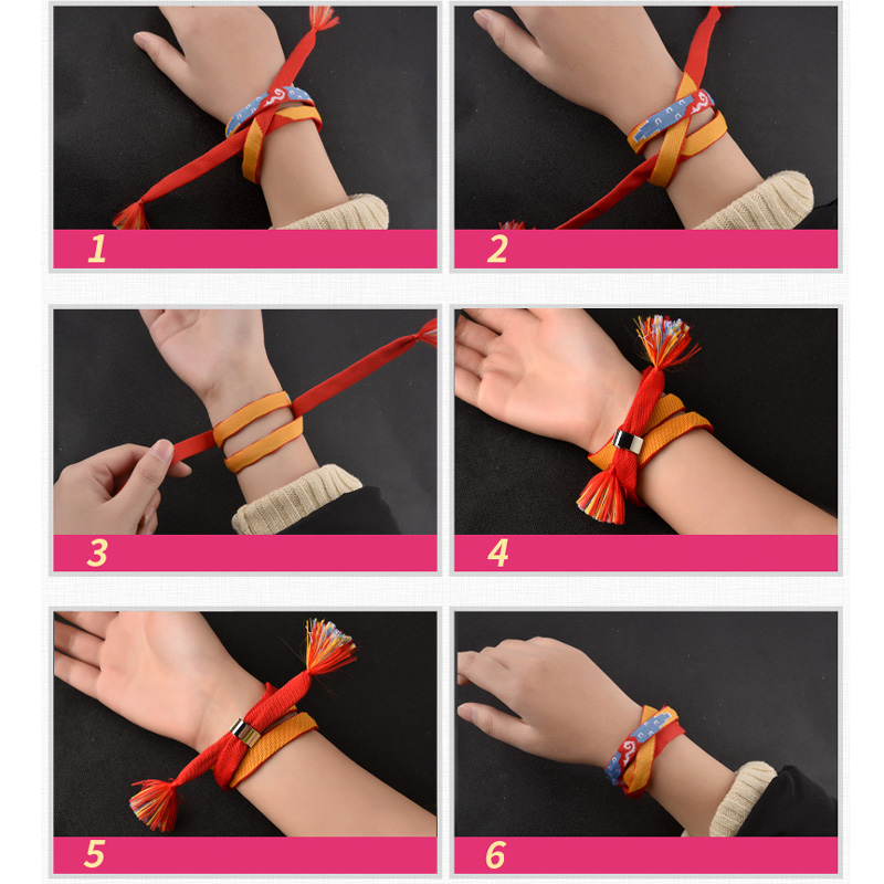 Anime Your Name Kimi no Na wa Miyamizu Mitsuha Lover Bracelet Fabric Rope Chain