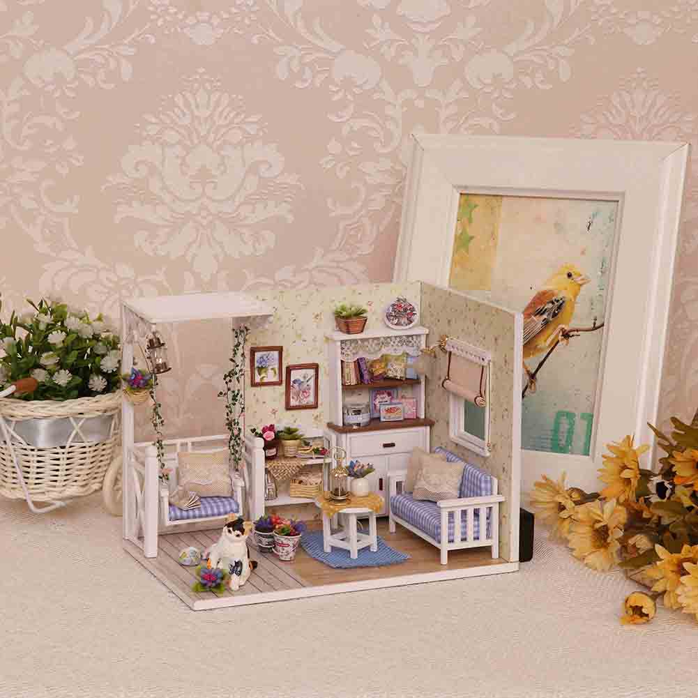Delicate DIY Passion Assembled Wooden Dollhouse Miniature Furniture Kit