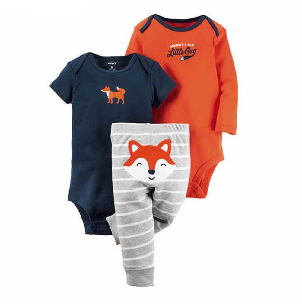 New Newborn Pants Bodysuit 3 6 9 12 18 24 Months Set Baby Girl Clothes