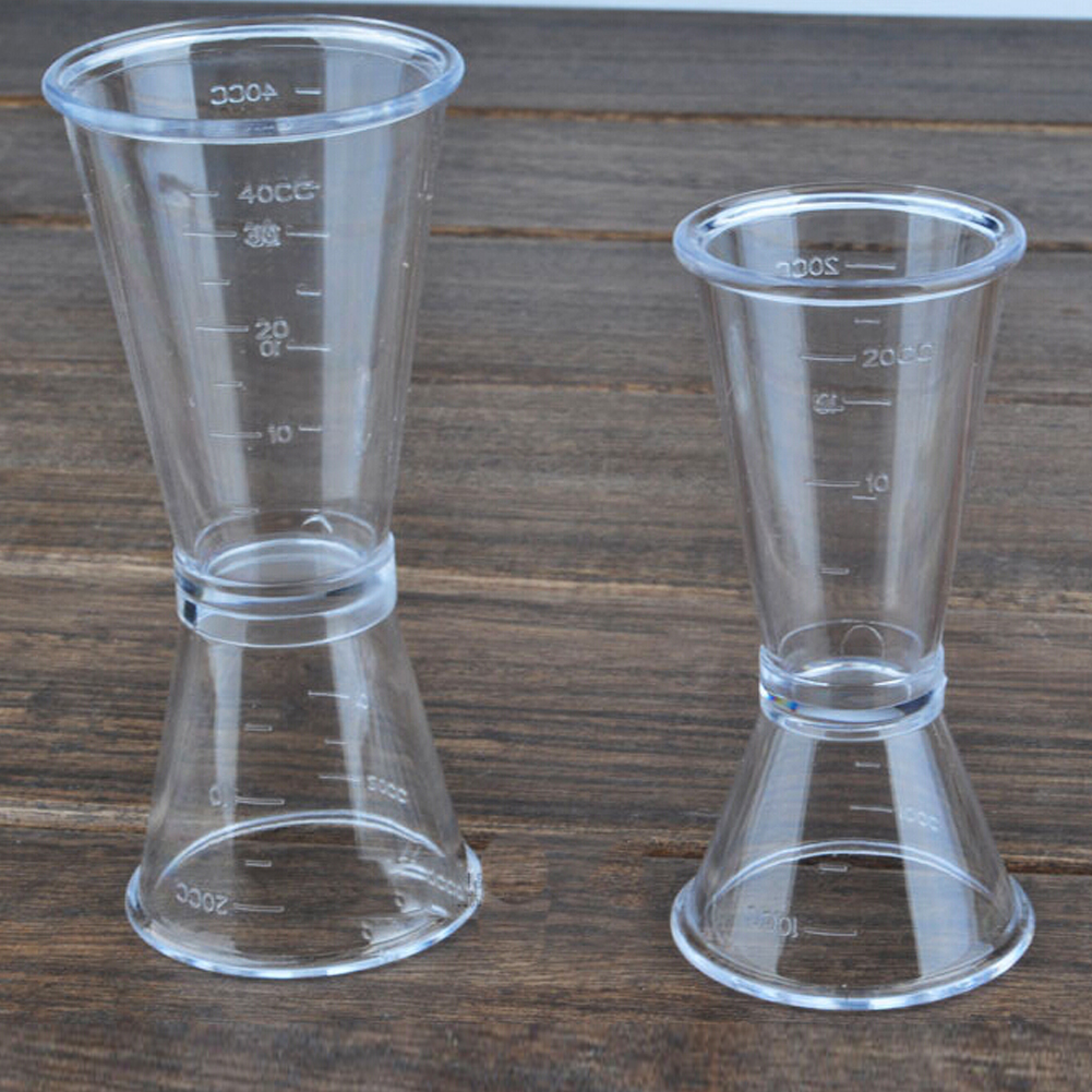 Plastic Jigger Double Shot Cocktail Drink Wine Measure Cup Kitchen Bar