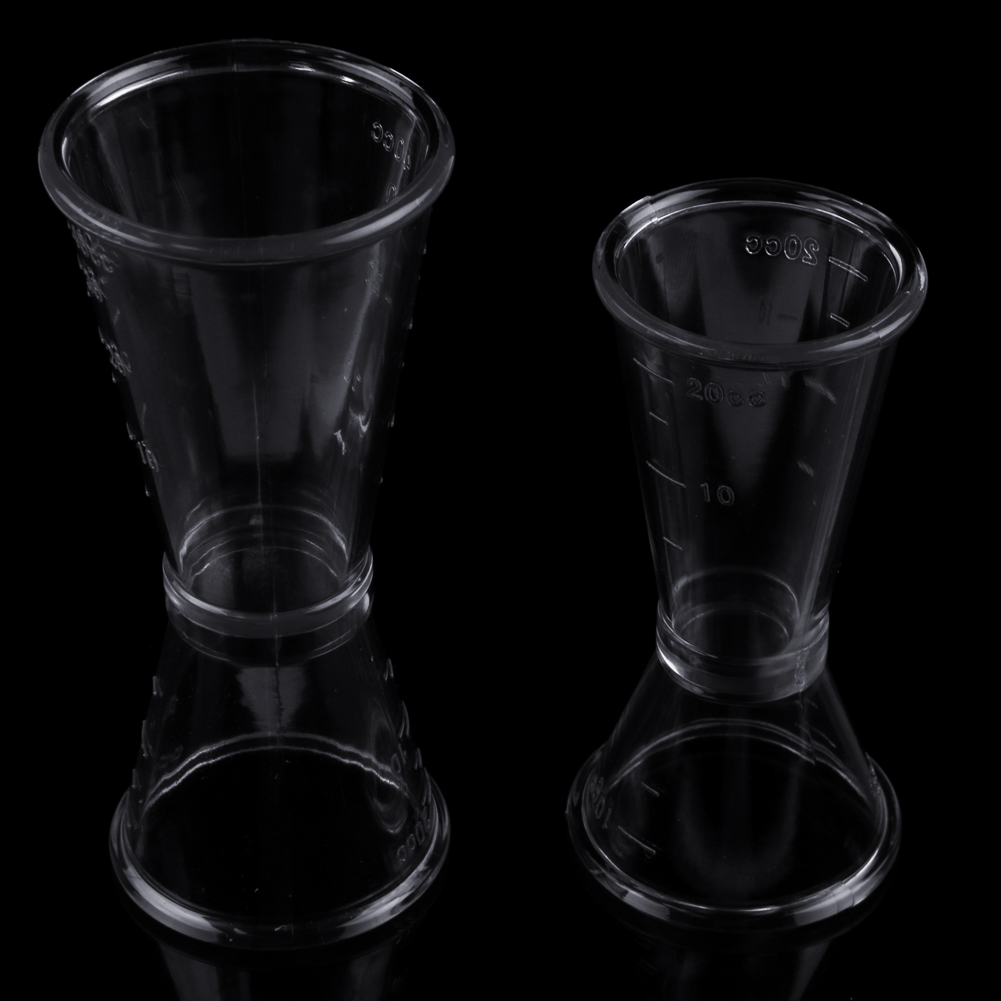 Plastic Jigger Double Shot Cocktail Drink Wine Measure Cup Kitchen Bar