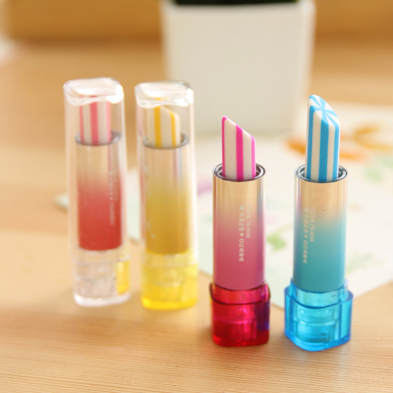 Sheside Student Cute Lipstick Eraser Large Pencil Rubber Clean
