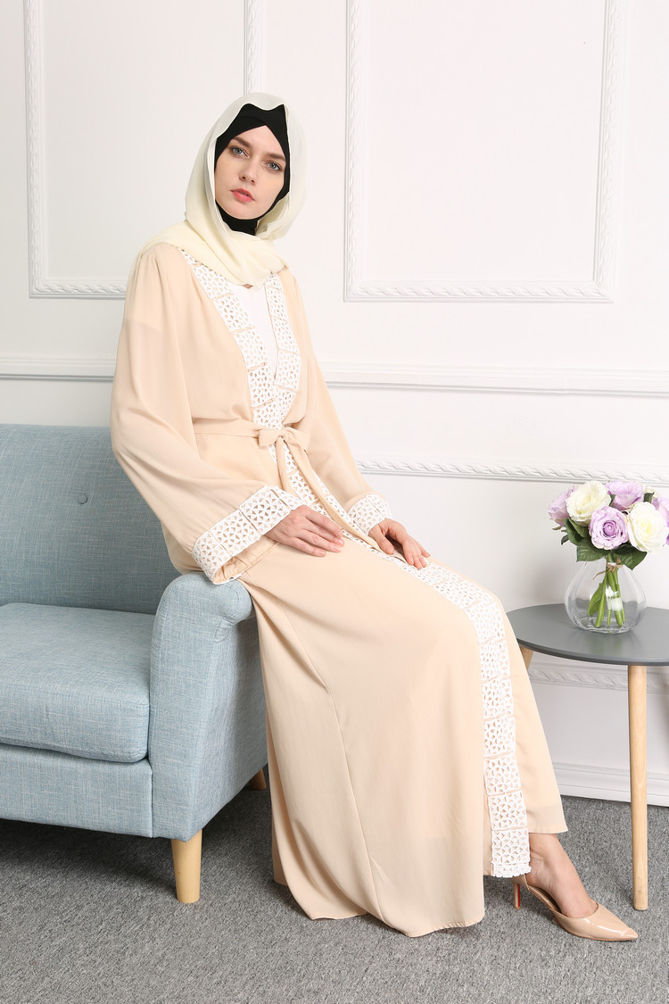 dubai style lace trim open abaya jilbab muslim islamic maxi dress ebay dubai style lace trim open abaya jilbab muslim islamic maxi dress ebay