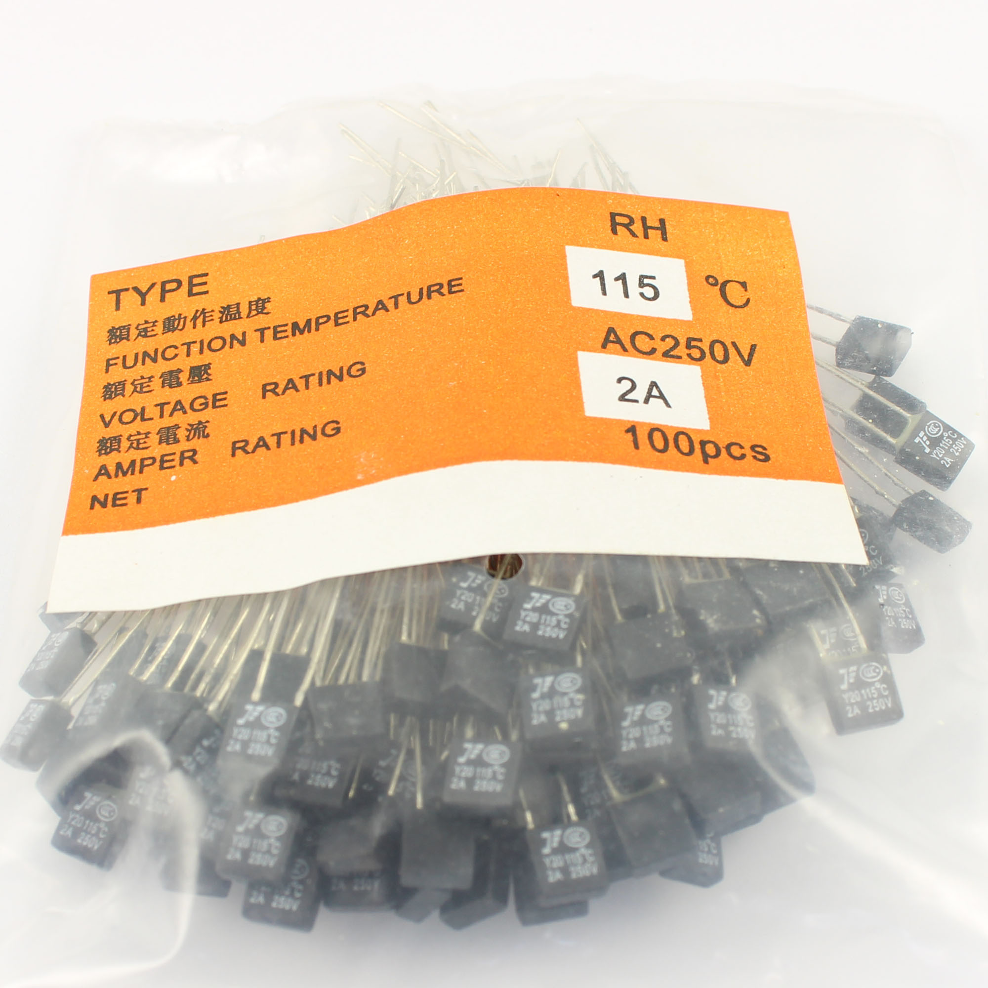 10Pcs New RH 115℃Thermal Fuse 2A 250V eBay