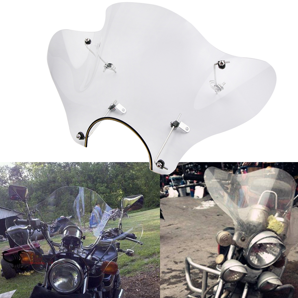 Clear Motorcycle Windshield Windscreen Mount Kit For Cruiser Honda