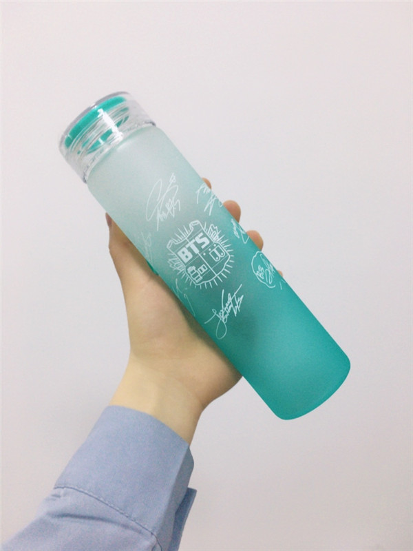 Kpop Bts Wings Gradient Water Bottle Frosted Bangtan Boys
